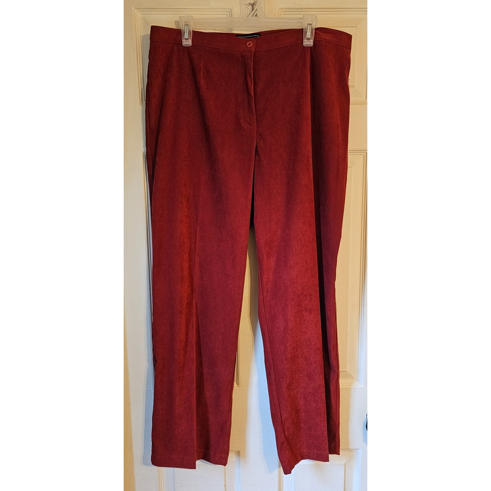 NWT Elementz Velvet Pants Stretch Elastic Waist Spice Red Size XL
